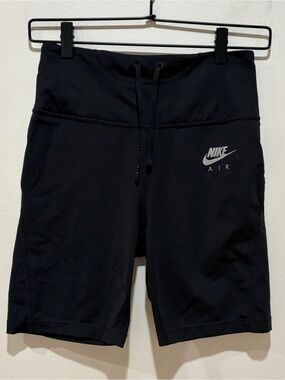 Nike Air Dri-Fit Black Tight Long Bike Shorts with Hidden Pocket - Women’s Small